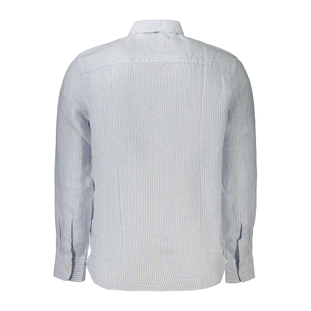 Dress Shirt by North Sails for men in linen azzurro & striped showcases a sublime silhouette, artfully detailed with a sublime and for a sophisticated, sublime finish.