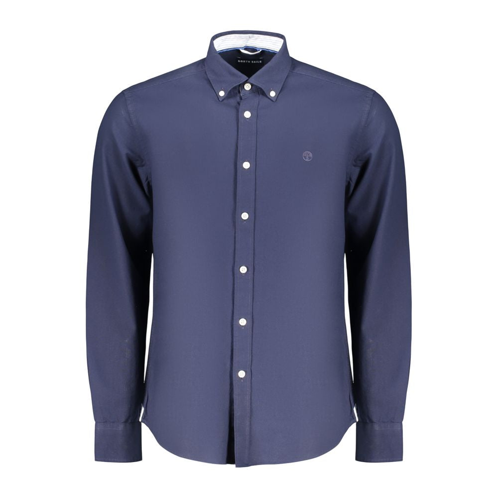 Dress Shirt by North Sails for men in cotton blue features an polished silhouette, showcasing a sophisticated button-down-collar neckline and long-sleeve detail for a truly polished finish.