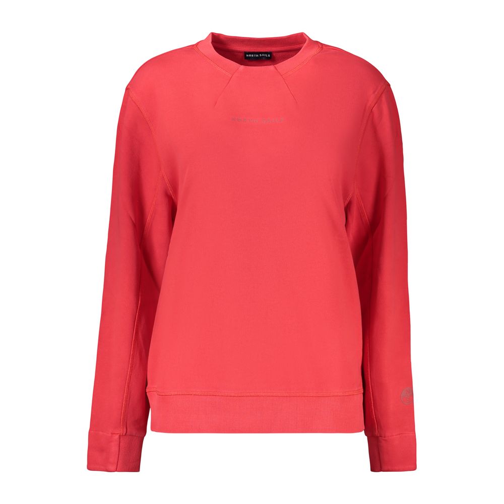 Sweatshirt by North Sails for women in cotton red & print presents a smart casual silhouette, featuring a smart casual crew neckline and for a sophisticated look.