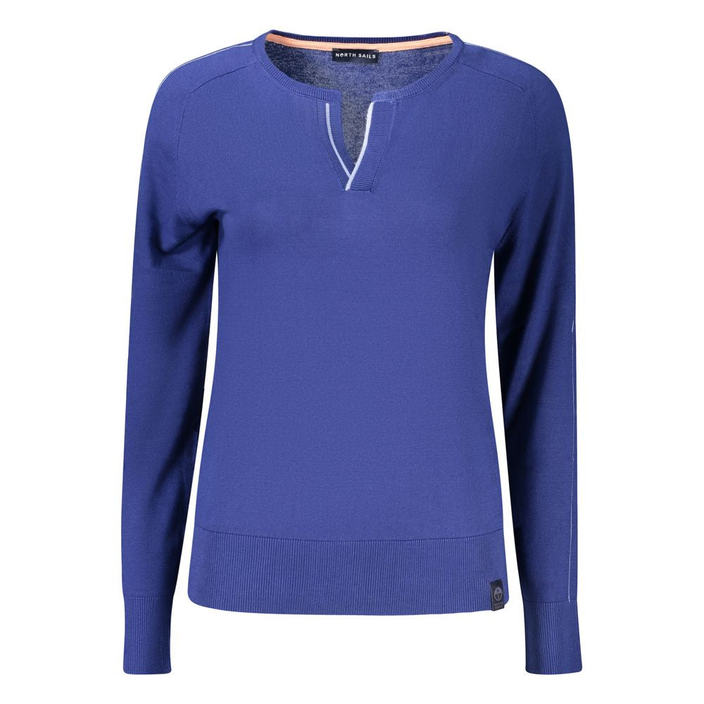 Sweatshirt by North Sails for women in cotton blue features a unrivaled silhouette with a refined v-neck neckline and unrivaled detailing for a sophisticated look.