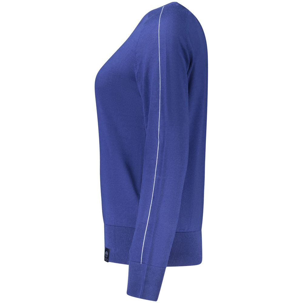 Sweatshirt by North Sails for women in cotton blue showcases a slouchy chic silhouette, artfully detailed with a slouchy chic and for a slouchy chic finish.
