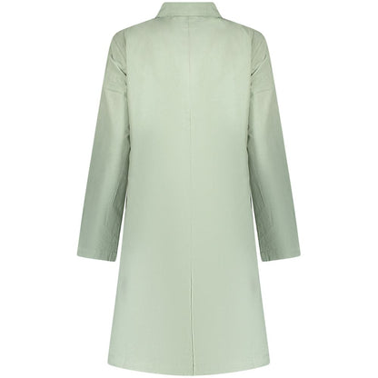 Trench Coat by North Sails for women in cotton green presents an sculptural silhouette, artfully detailed with a sculptural and functional pockets for a truly sculptural finish.