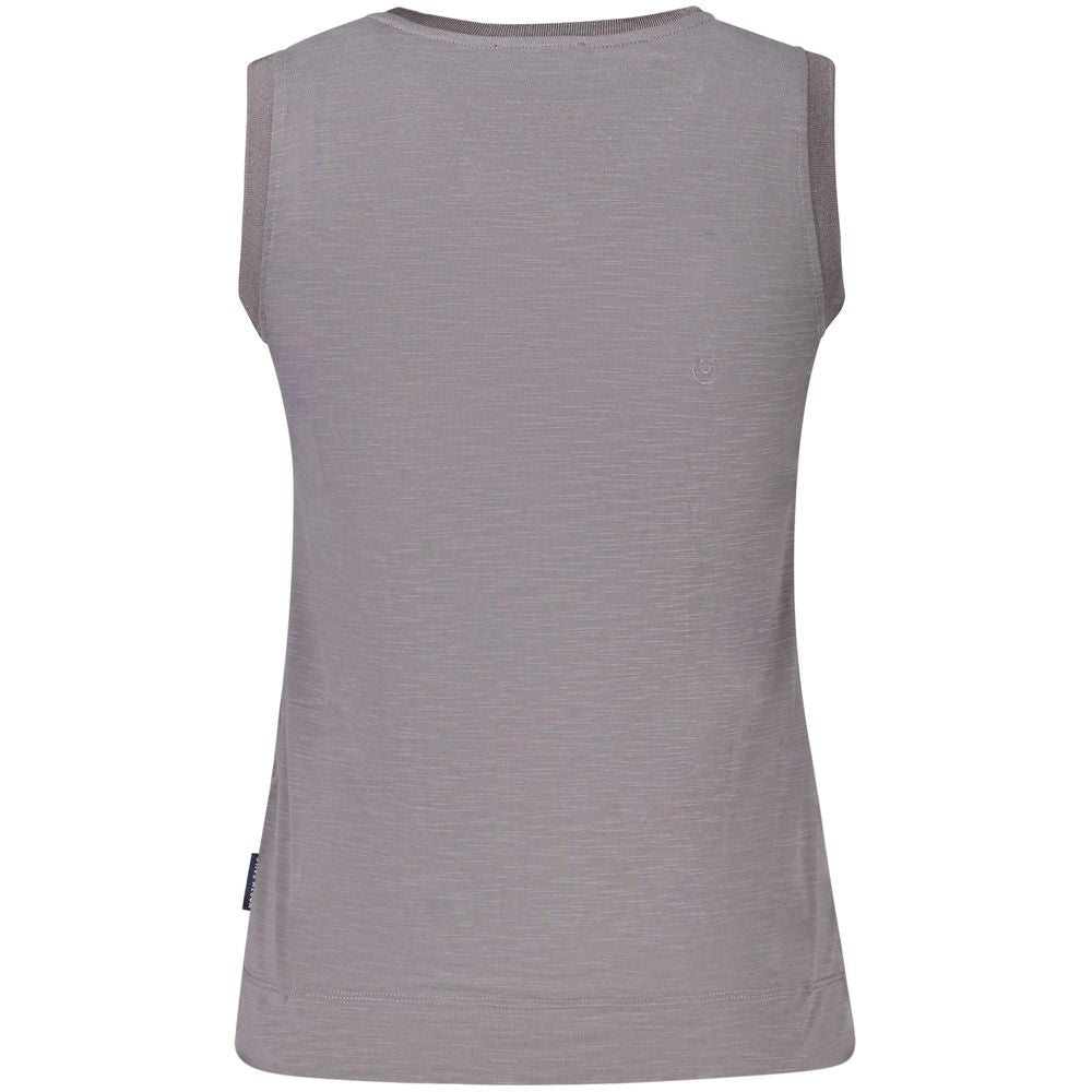 Tank Top by North Sails for women in polyester gray showcases a streamlined Women's Wide Crew Neck Polyester Tank Top design with a streamlined and .