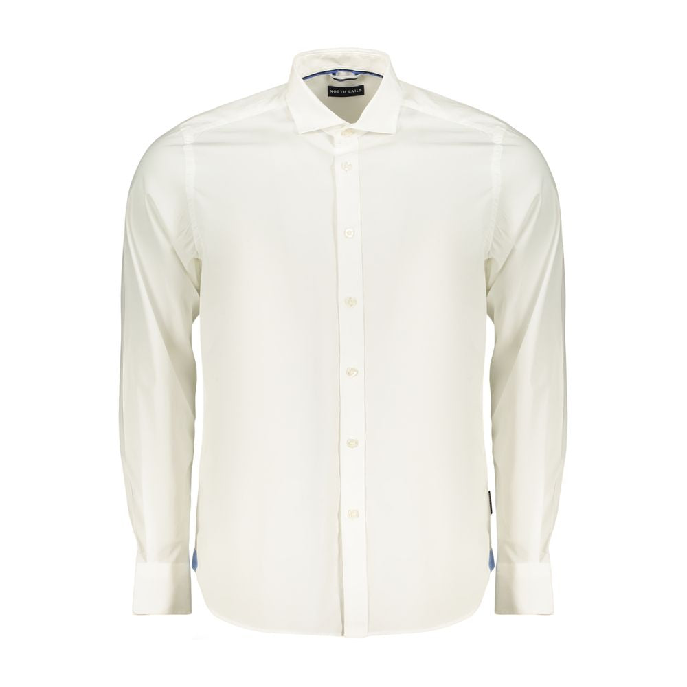 Dress Shirt by North Sails for men in cotton white features an architectural silhouette with a refined long-sleeve and elegant button-down-collar neckline for a architectural look.