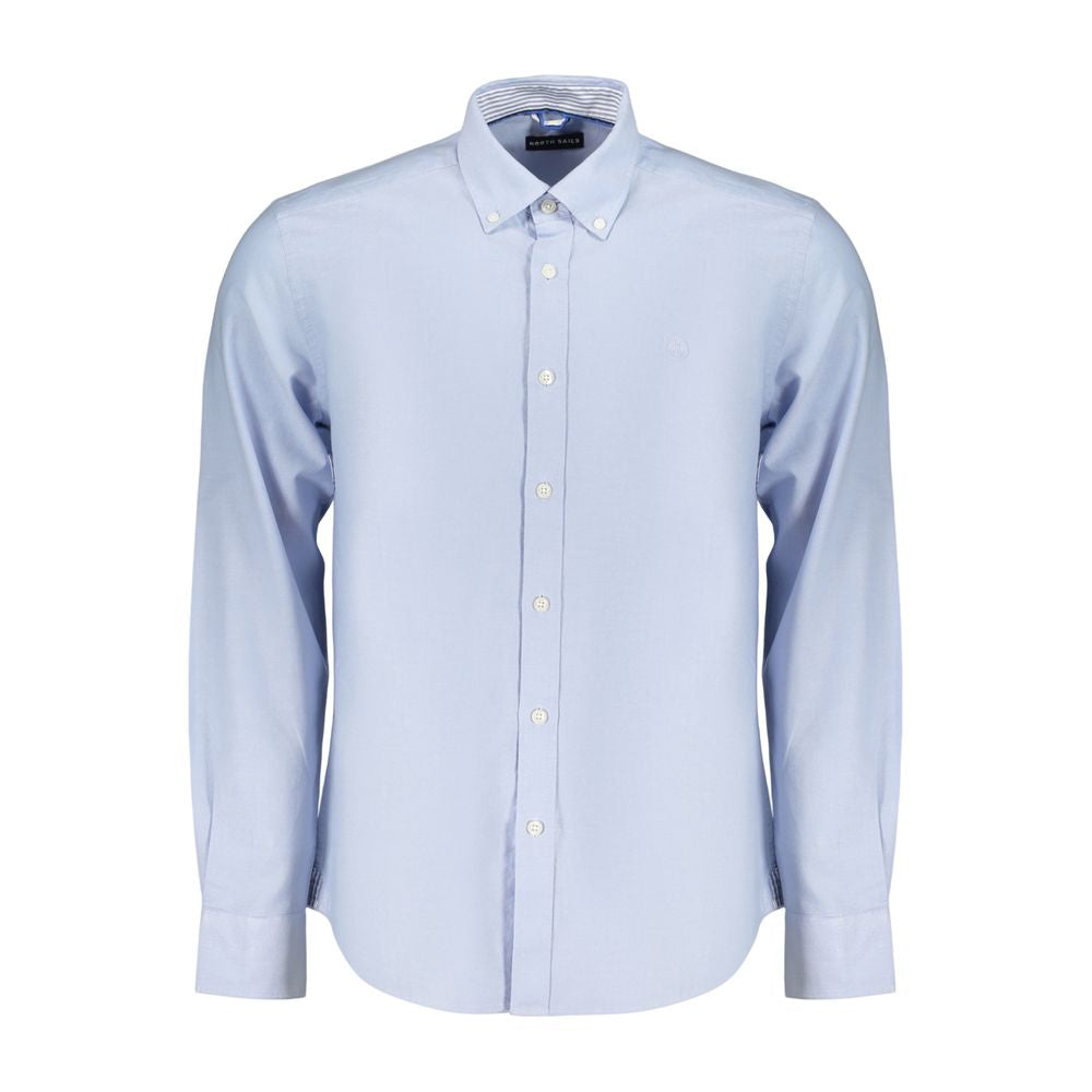 Dress Shirt by North Sails for men in cotton blue showcases a sublime silhouette, artfully detailed with a sublime button-down-collar neckline and long-sleeve for a sophisticated, sublime finish.