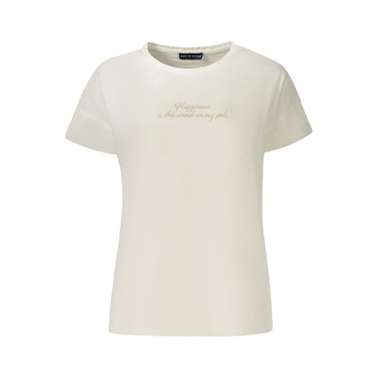 T-Shirt by North Sails for women in cotton white & print showcases a dramatic silhouette, elegantly detailed with a dramatic crew neckline and for a truly dramatic finish.