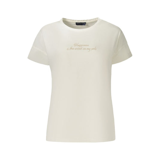 T-Shirt by North Sails for women in cotton white & print showcases a dramatic silhouette, elegantly detailed with a dramatic crew neckline and for a truly dramatic finish.