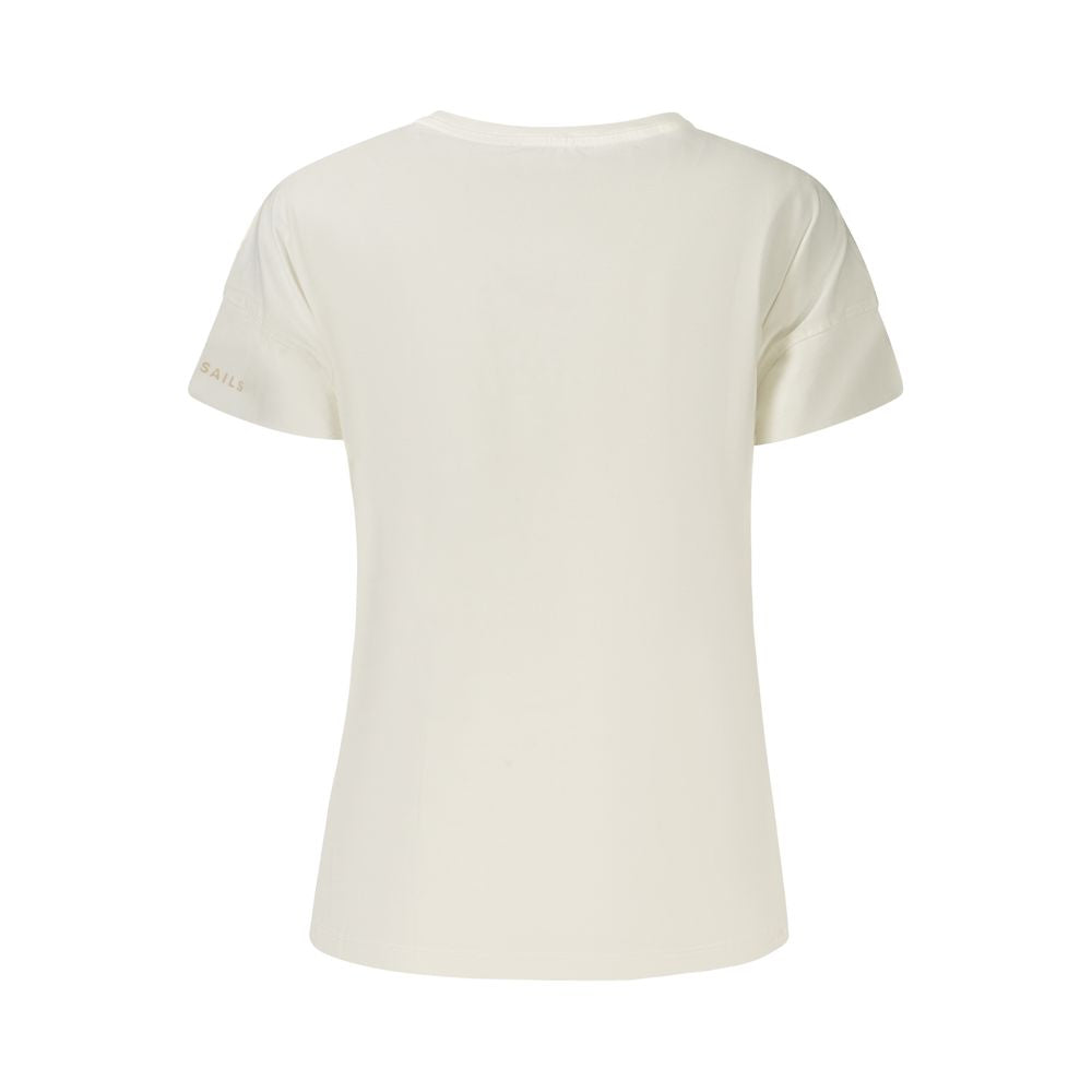 T-Shirt by North Sails for women in cotton white & print features a plush silhouette, showcasing a sophisticated crew neckline and for a truly plush finish.