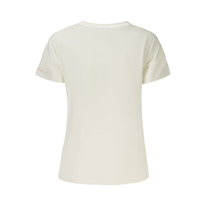 T-Shirt by North Sails for women in cotton white & print features a plush silhouette, showcasing a sophisticated crew neckline and for a truly plush finish.