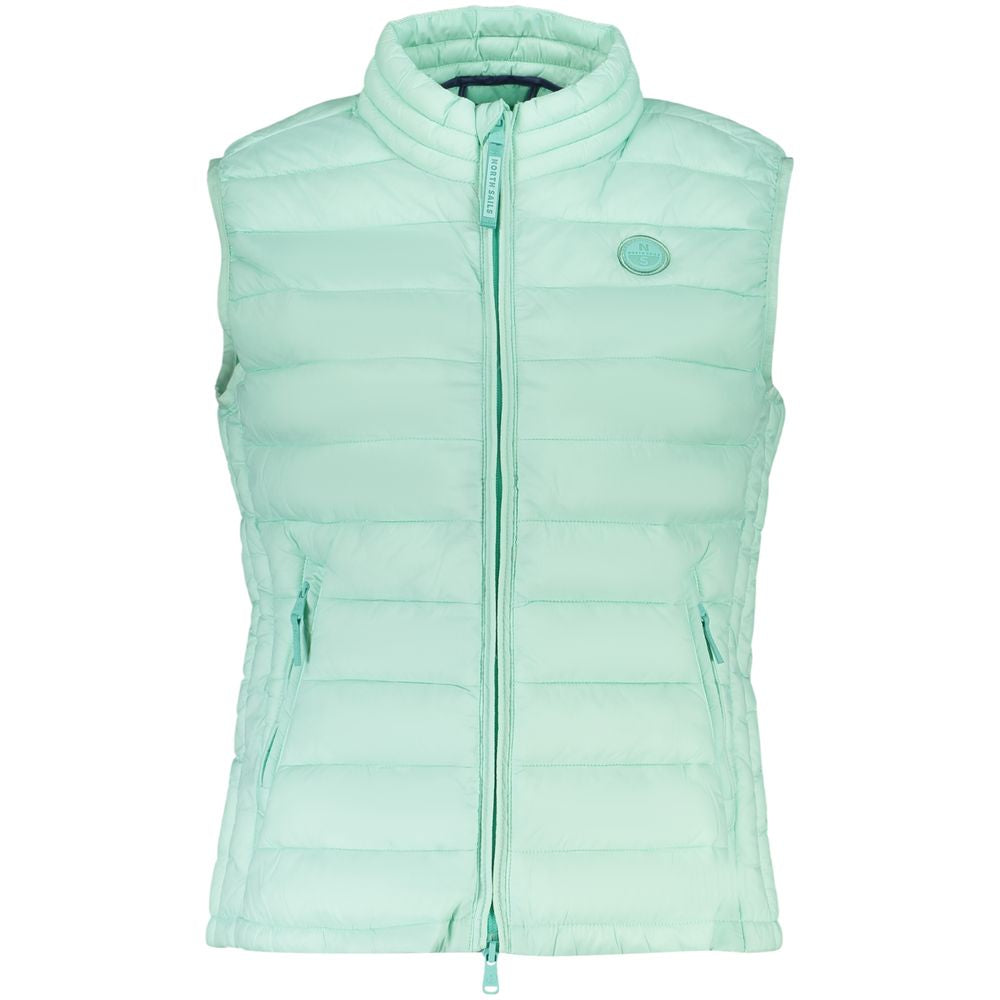 Vest by North Sails for women in polyester green showcases a dynamic silhouette, perfectly balancing pockets with a dynamic for a sophisticated, high-fashion look.