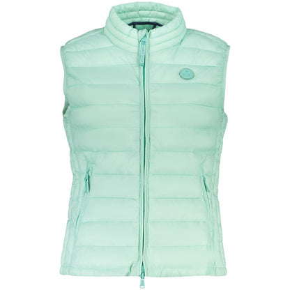 Vest by North Sails for women in polyester green showcases a dynamic silhouette, perfectly balancing pockets with a dynamic for a sophisticated, high-fashion look.
