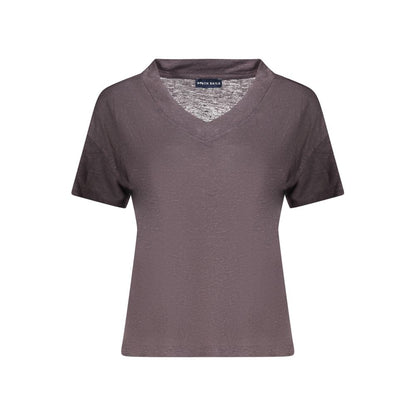 T-Shirt by North Sails for women in linen gray features an edgy silhouette, meticulously detailed with a sophisticated and v-neck neckline for a truly edgy finish.