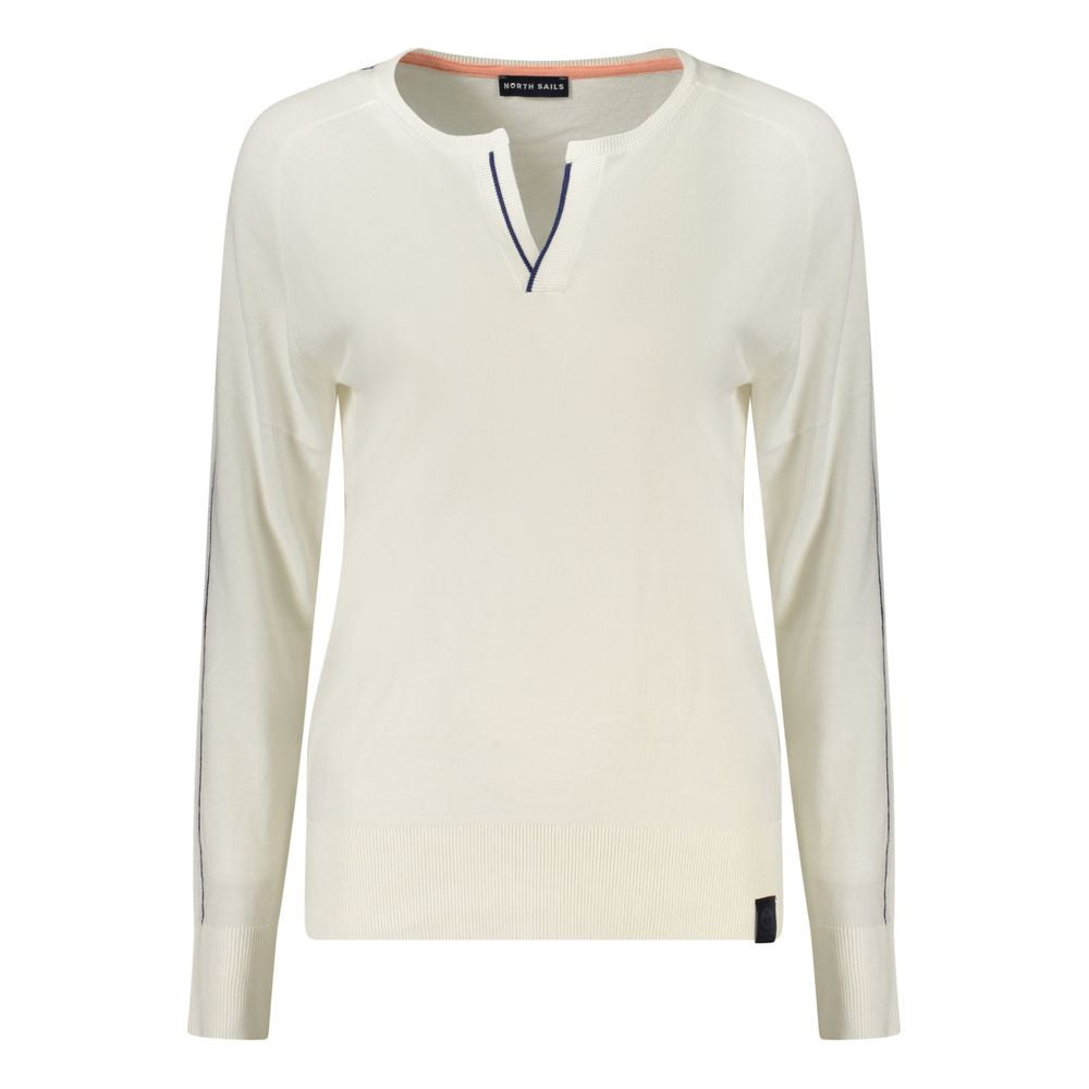 Polo Shirt by North Sails for women in cotton white presents a distinguished silhouette, showcasing a sophisticated v-neck neckline and distinguished long-sleeve for a truly distinguished finish.
