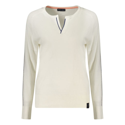 Polo Shirt by North Sails for women in cotton white presents a distinguished silhouette, showcasing a sophisticated v-neck neckline and distinguished long-sleeve for a truly distinguished finish.