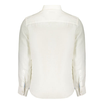 Dress Shirt by North Sails for men in linen white features an polished silhouette, showcasing a sophisticated and detail for a truly polished finish.