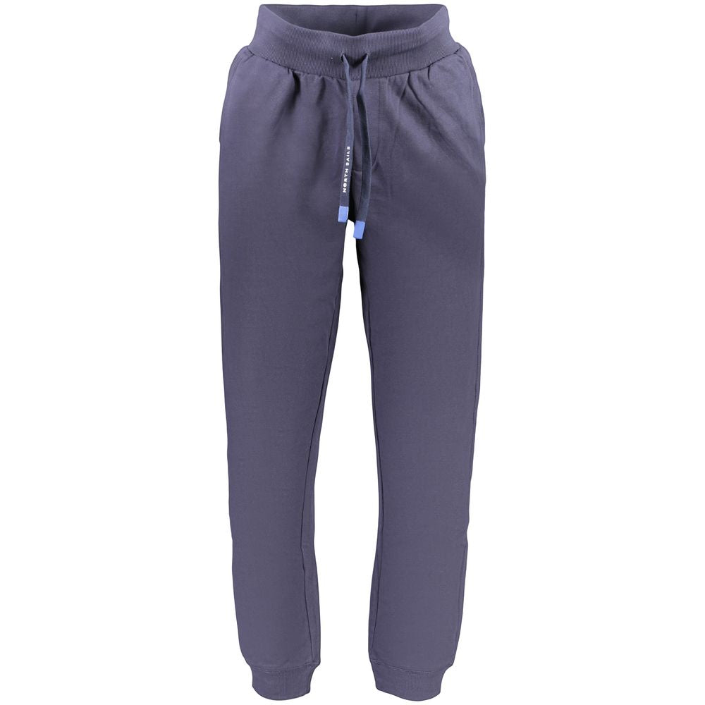 Joggers by North Sails for men in cotton blue presents a tailored silhouette, showcasing a tailored and long cut with a refined for a truly tailored aesthetic.