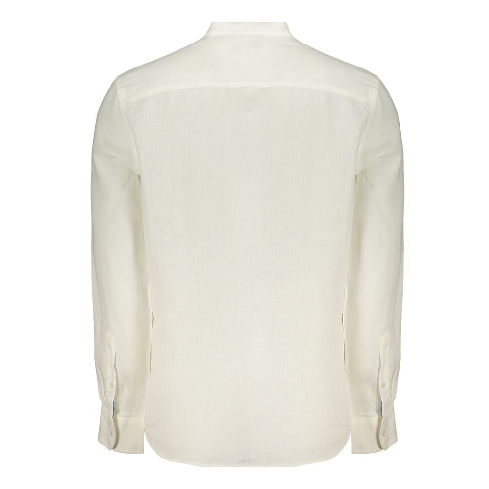Shirt by North Sails for men in linen white presents a discerning silhouette, showcasing a sophisticated and for a truly discerning finish.