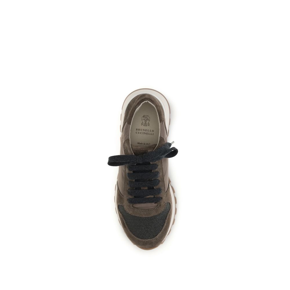 Athletic Sneakers Brunello Cucinelli women tu & bos taurus suede calf leather brown featuring a avant-garde Monile Women's Athletic TU & Bos Taurus Suede Calf Leather Sneakers design with a avant-garde athletic style for a refined finish.