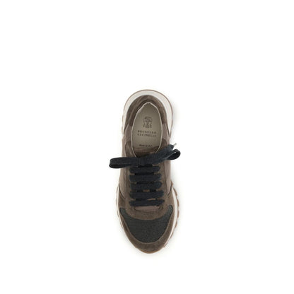 Athletic Sneakers Brunello Cucinelli women tu & bos taurus suede calf leather brown featuring a avant-garde Monile Women's Athletic TU & Bos Taurus Suede Calf Leather Sneakers design with a avant-garde athletic style for a refined finish.