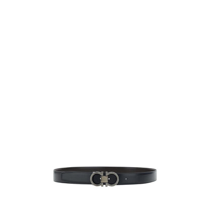 Belt by Ferragamo for men in bos taurus calf leather black features an artisanal silhouette, showcasing the artisanal craftsmanship of the Gancini Bos Taurus Calf Leather Belt collection for a artisanal finish.