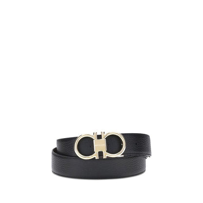 Belt by Ferragamo for men in bos taurus calf leather black & gold features a versatile silhouette, artfully showcasing the versatile design of the Gancini Bos Taurus Calf Leather Belt for a sophisticated, premium finish.