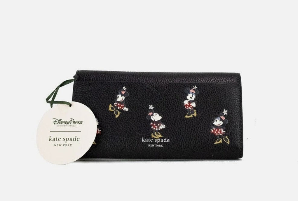 Small Crossbody Clutch Handbag by Kate Spade for women in faux patent leather black & silver features an refined silhouette, showcasing a secure snap & zipper, ample cardholder, and versatile crossbody-strap & detachable-strap for a sophisticated refined aesthetic.