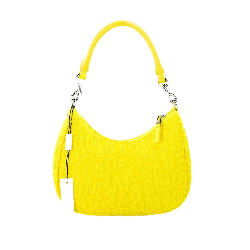Small 2-in-1 Shoulder & Crossbody Crescent Hobo Bag by Marc Jacobs for women in polyester & nylon silver, patterned, signature & monogram features a effortless sophistication silhouette, secured by a zipper with ample and versatile crossbody-strap, shoulder-strap, adjustable-strap & detachable-strap for a effortless sophistication finish.