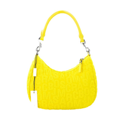 Small 2-in-1 Shoulder & Crossbody Crescent Hobo Bag by Marc Jacobs for women in polyester & nylon silver, patterned, signature & monogram features a effortless sophistication silhouette, secured by a zipper with ample and versatile crossbody-strap, shoulder-strap, adjustable-strap & detachable-strap for a effortless sophistication finish.