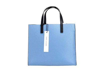 Marc Jacobs Faux Leather & Canvas Mini Crossbody Tote Handbag - Blue Silver