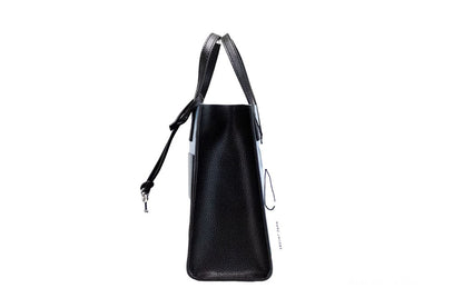 Marc Jacobs Faux Leather & Canvas Mini Crossbody Tote Handbag - Blue Silver