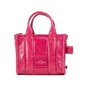 Micro 2-in-1 Shoulder & Crossbody Tote Handbag by Marc Jacobs for women in canvas & leather magenta, silver & patterned features an versatile silhouette, showcasing a secure zipper and versatile with versatile crossbody-strap, shoulder-strap, adjustable-strap & detachable-strap for a versatile finish.
