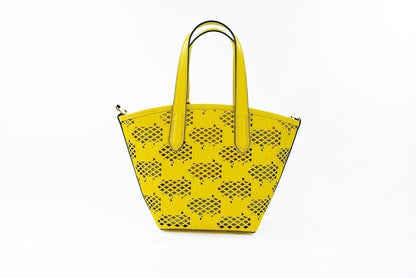 Small Crossbody Messenger Pouch Handbag by Michael Kors for women in faux leather gold & yellow features a refined silhouette, showcasing a secure zipper, organized removable-pouch, and versatile crossbody-strap, adjustable-strap, detachable-strap & handle for a refined finish.