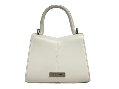 Marc Jacobs The St Mini Leather Crossbody Satchel Handbag - Silver White