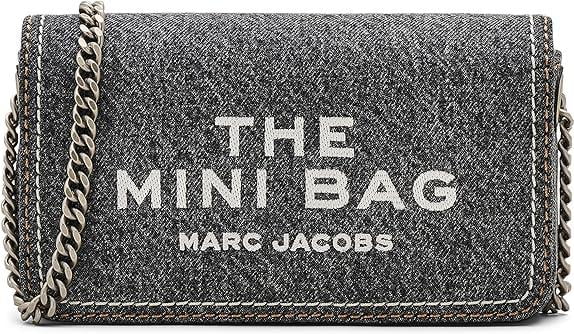 Mini Crossbody Handbag by Marc Jacobs for women in stretch denim & viscose black & silver presents a ornamental silhouette, showcasing a secure magnetic, ample , and versatile crossbody-strap for a ornamental finish.