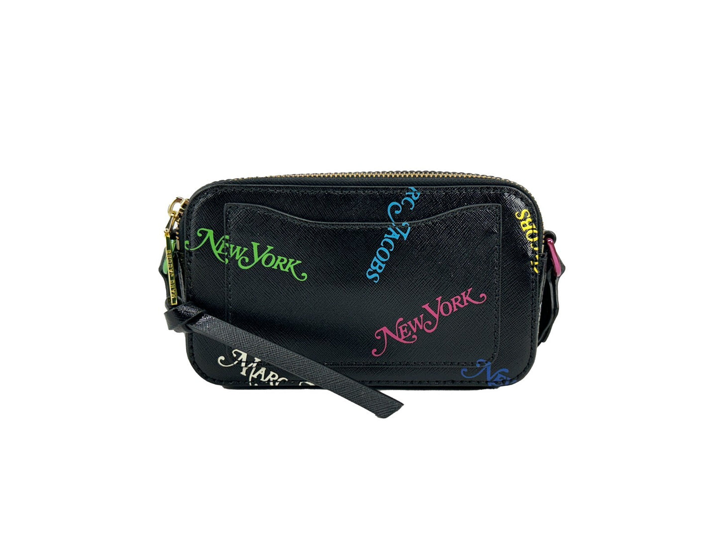 This Small Crossbody Travel Handbag by Marc Jacobs for women in cotton polyester canvas and black, gold & rainbow presents a sculptural silhouette featuring a secure zipper, ample , and versatile crossbody-strap, shoulder-strap, adjustable-strap & detachable-strap for a sculptural finish.
