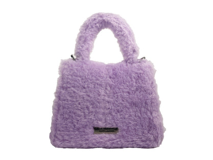 Mini Crossbody Travel Satchel Handbag by Marc Jacobs for women in faux leather lilac & silver features an multi-faceted design with a secure magnetic, ample cardholder, and versatile crossbody-strap, handle, adjustable-strap & detachable-strap for a multi-faceted finish.
