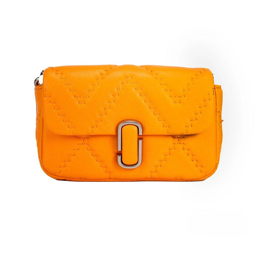 Mini Quilted 2-in-1 Shoulder & Crossbody Evening Bag by Marc Jacobs for women in leather orange & silver features a statuesque silhouette, showcasing a secure zipper & magnetic and statuesque cardholder with versatile crossbody-strap, shoulder-strap, adjustable-strap & detachable-strap for a statuesque finish.