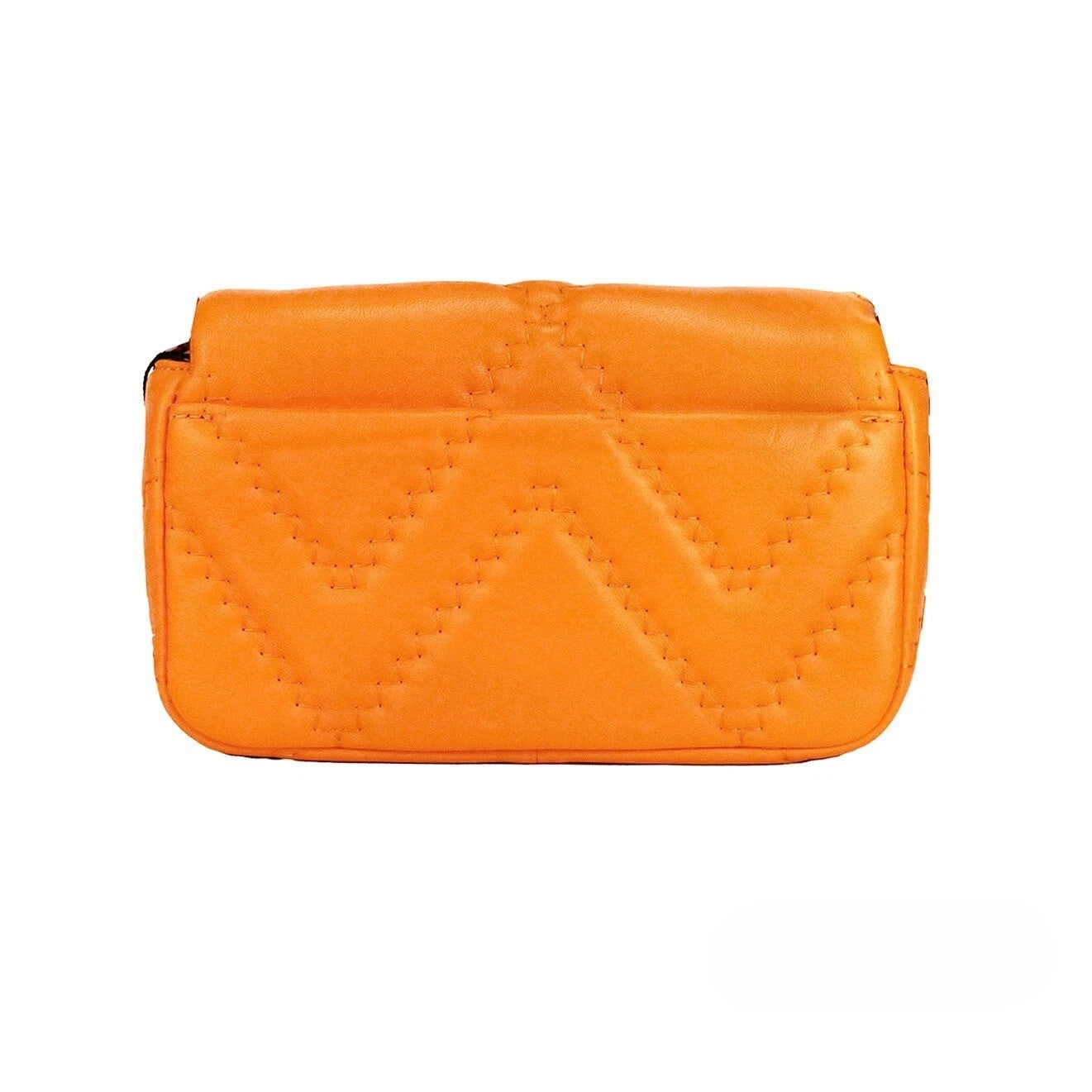 Mini Quilted 2-in-1 Shoulder & Crossbody Evening Bag by Marc Jacobs for women in leather orange & silver features a stately silhouette, showcasing a secure zipper & magnetic, ample cardholder, and stately crossbody-strap, shoulder-strap, adjustable-strap & detachable-strap for a stately finish.