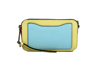 Small 2-in-1 Shoulder & Crossbody Handbag by Marc Jacobs for women in canvas gold & yellow features a transformative elegance silhouette, showcasing a secure zipper, organized , and versatile crossbody-strap, shoulder-strap, adjustable-strap & detachable-strap for a transformative elegance look.