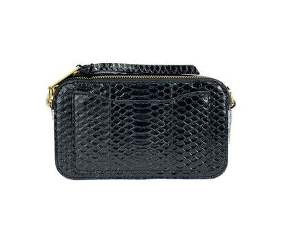 Compact Crossbody Handbag by Marc Jacobs for women in calfskin beige, gold & patterned features a signature silhouette, showcasing a secure zipper and signature with versatile crossbody-strap, adjustable-strap & detachable-strap for a sophisticated look.