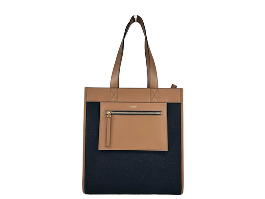 Small Travel Tote Bag by Burberry for women in canvas gold & multicolor showcases a statuesque Canvas Small Travel Tote Bag design, featuring a secure zipper, ample , and versatile handle for a statuesque finish.