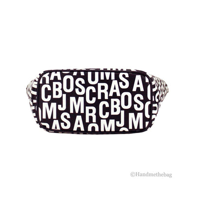 Small Crossbody Travel Tote Handbag by Marc Jacobs for women in leather & rubber black, silver, white, patterned, monogram & print features a versatile chic silhouette, meticulously detailed with a secure zipper, ample , and versatile crossbody-strap, adjustable-strap, detachable-strap & handle.