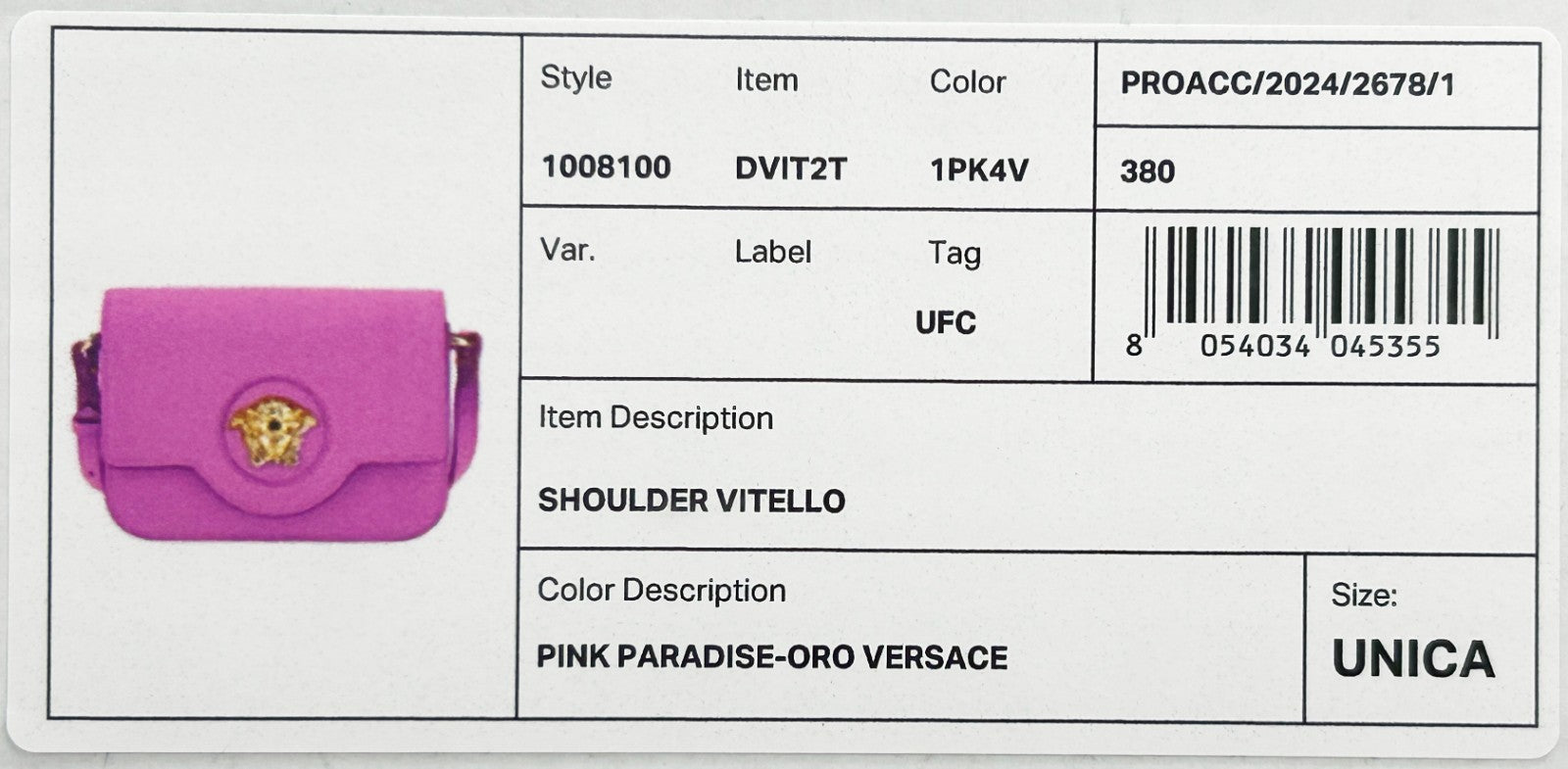 Crossbody Evening Flap Handbag by Versace for women in leather gold & pink features a transformative elegance silhouette, showcasing a secure flap & magnetic, organized , and versatile crossbody-strap, adjustable-strap & detachable-strap for a transformative elegance look.
