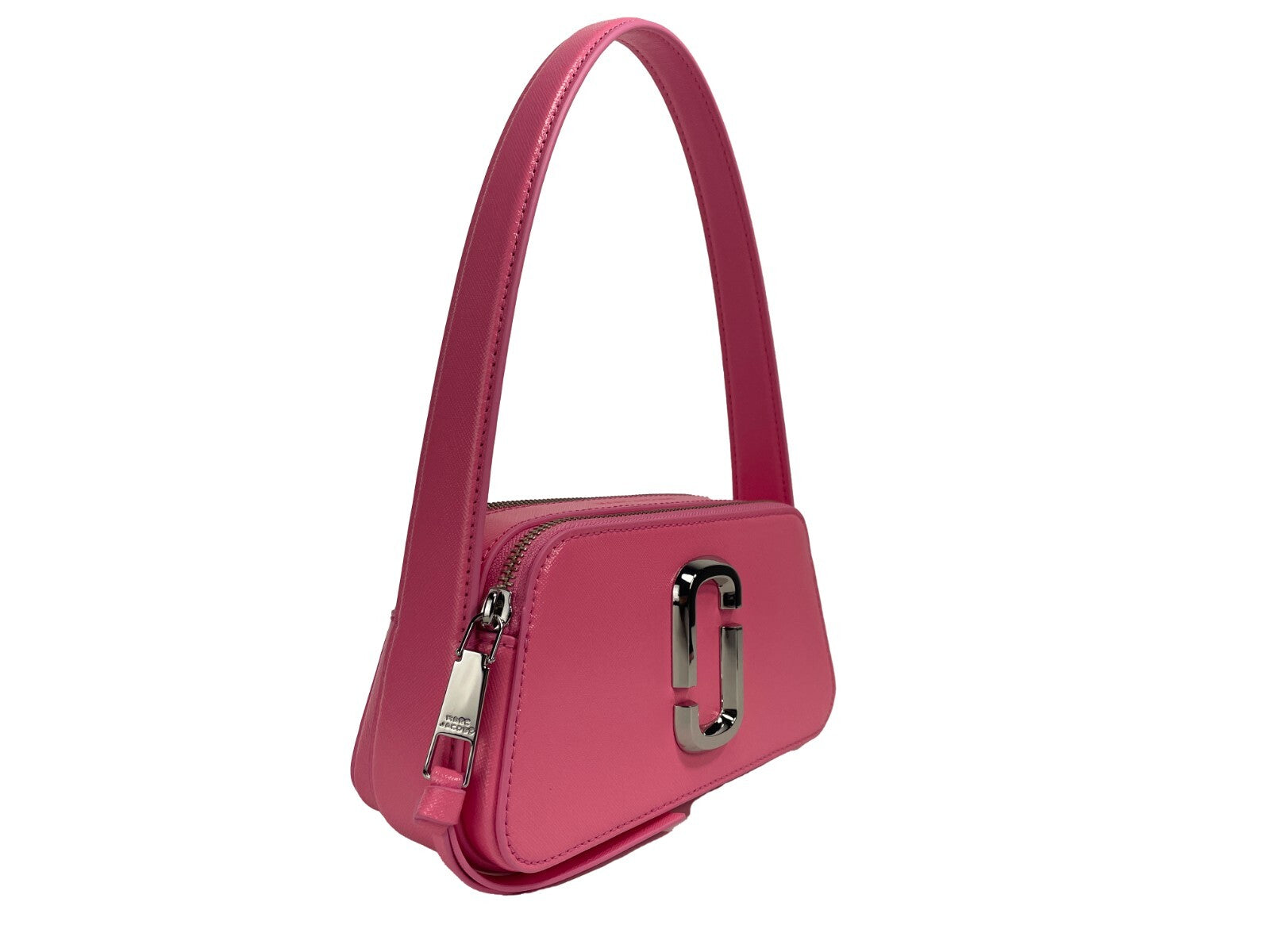 Small Travel Shoulder Bag by Marc Jacobs for women in leather blue, pink, silver & signature features a effortless sophistication silhouette, secured by a zipper with ample and versatile shoulder-strap & adjustable-strap for a effortless sophistication finish.