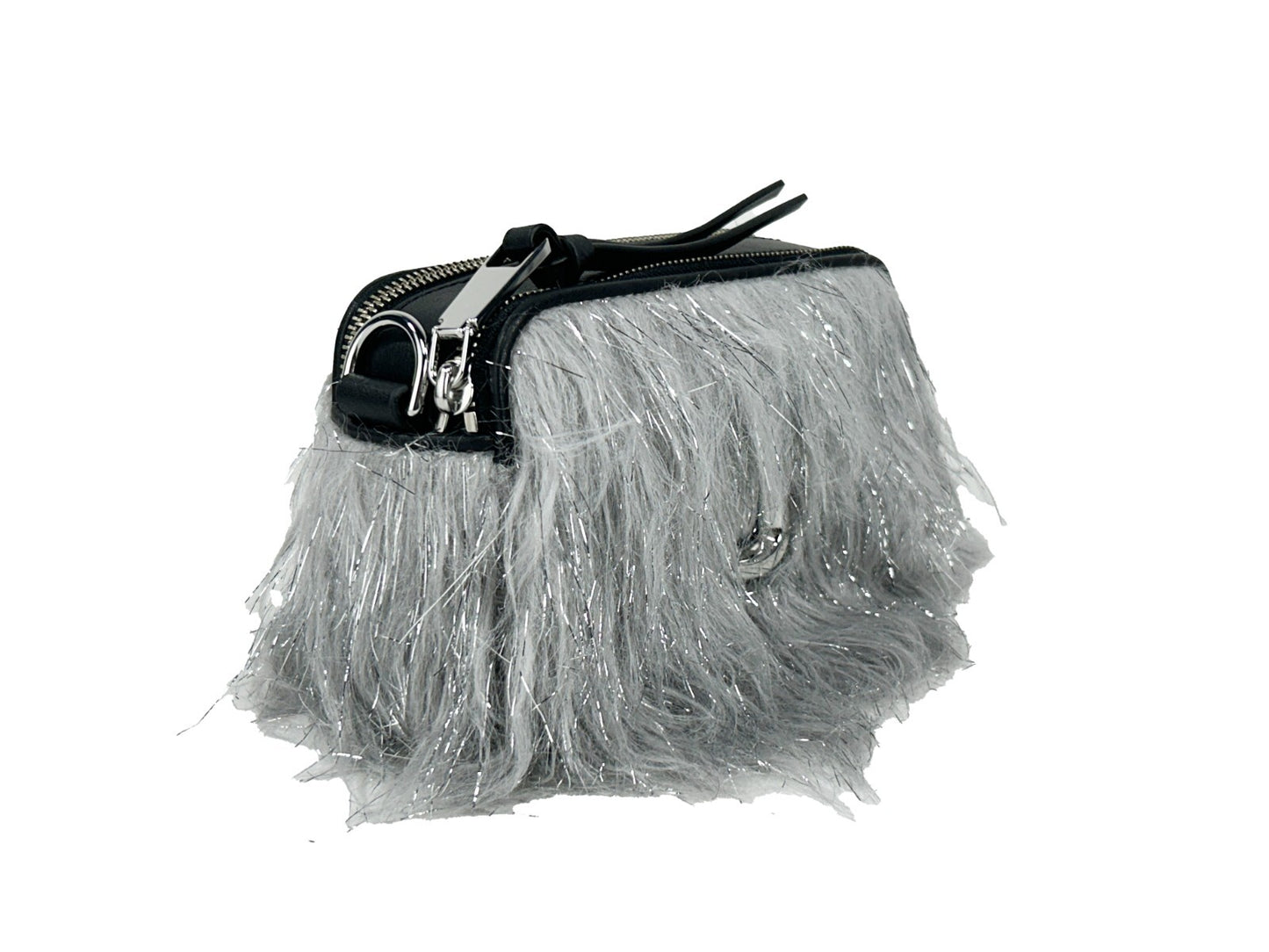 Small Crossbody Handbag by Marc Jacobs for women in leather & fur black & silver features an versatile silhouette, showcasing a secure zipper and versatile with versatile crossbody-strap, adjustable-strap & detachable-strap for a versatile finish.