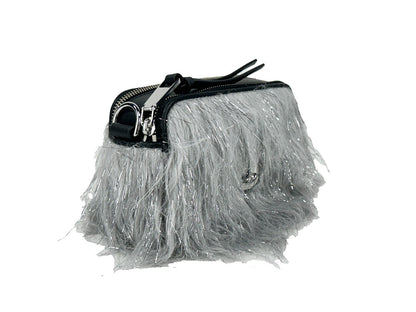 Small Crossbody Handbag by Marc Jacobs for women in leather & fur black & silver features an versatile silhouette, showcasing a secure zipper and versatile with versatile crossbody-strap, adjustable-strap & detachable-strap for a versatile finish.