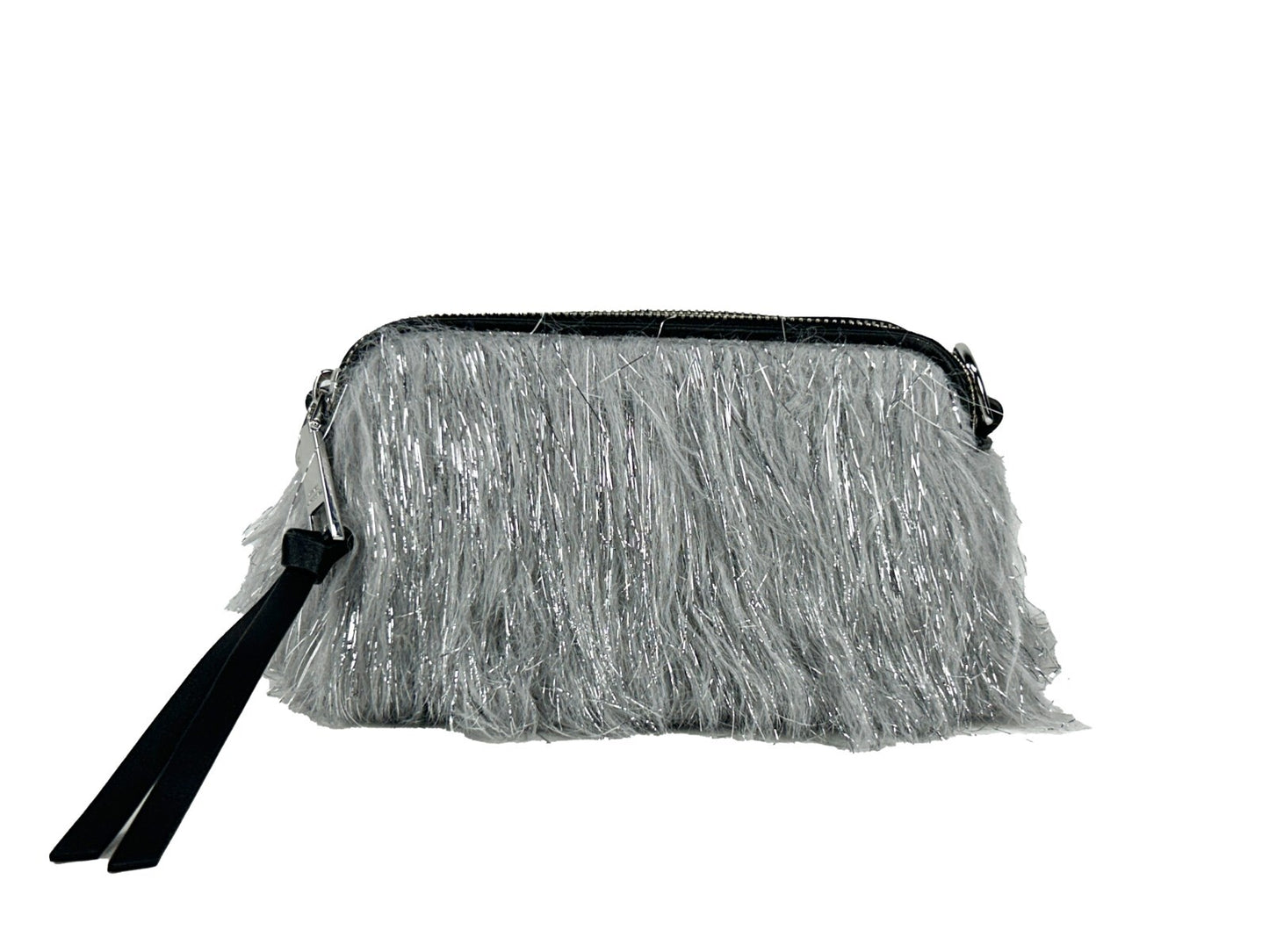 Small Crossbody Handbag by Marc Jacobs for women in leather & fur black & silver features a multifaceted silhouette, showcasing a secure zipper and multifaceted with versatile crossbody-strap, adjustable-strap & detachable-strap for multifaceted style.