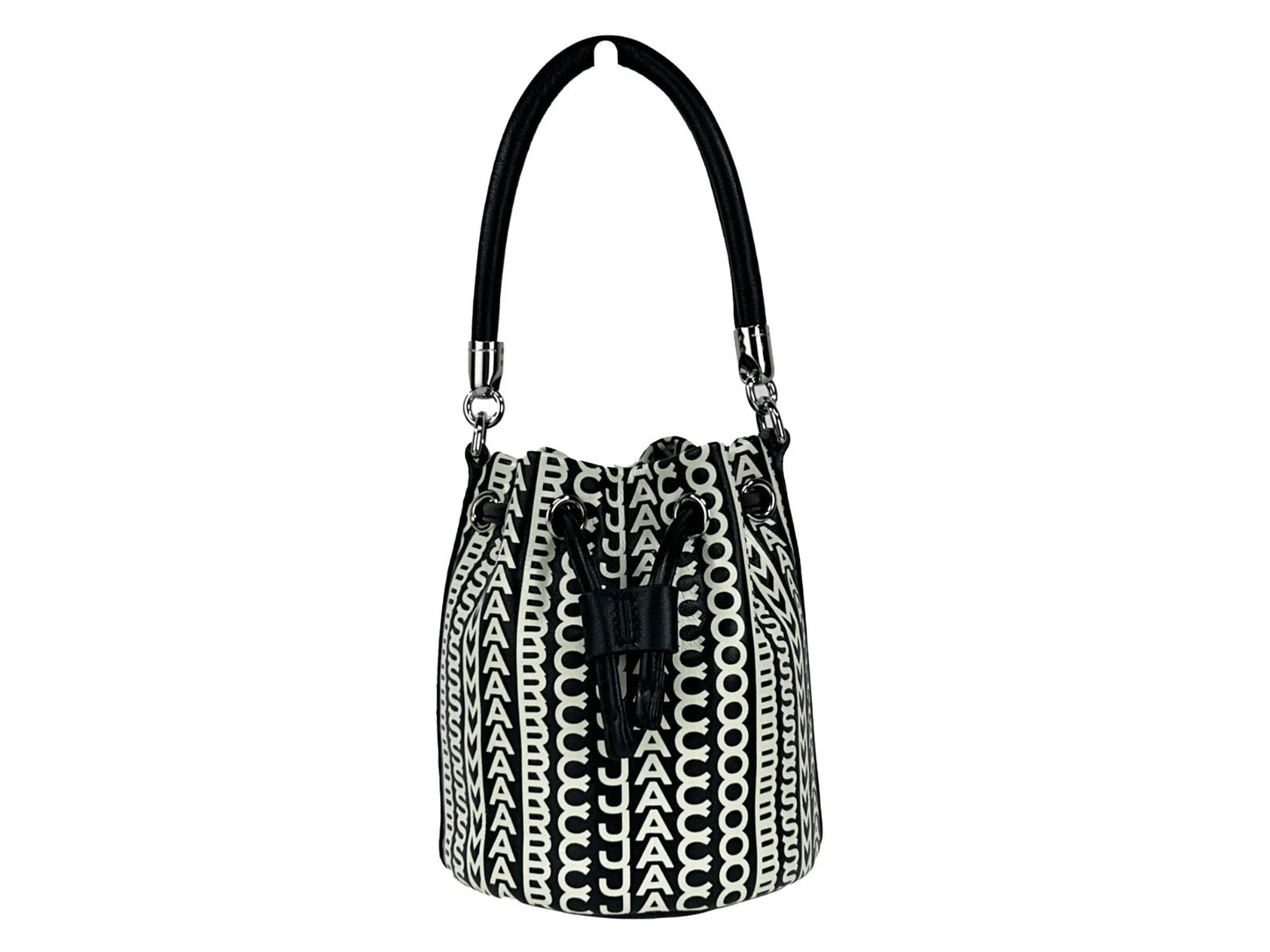 Mini Crossbody Bucket Handbag by Marc Jacobs for women in leather silver & monogram showcases a versatile sophistication silhouette, featuring a secure drawstring, versatile sophistication , and versatile crossbody-strap, adjustable-strap & detachable-strap for a versatile sophistication finish.