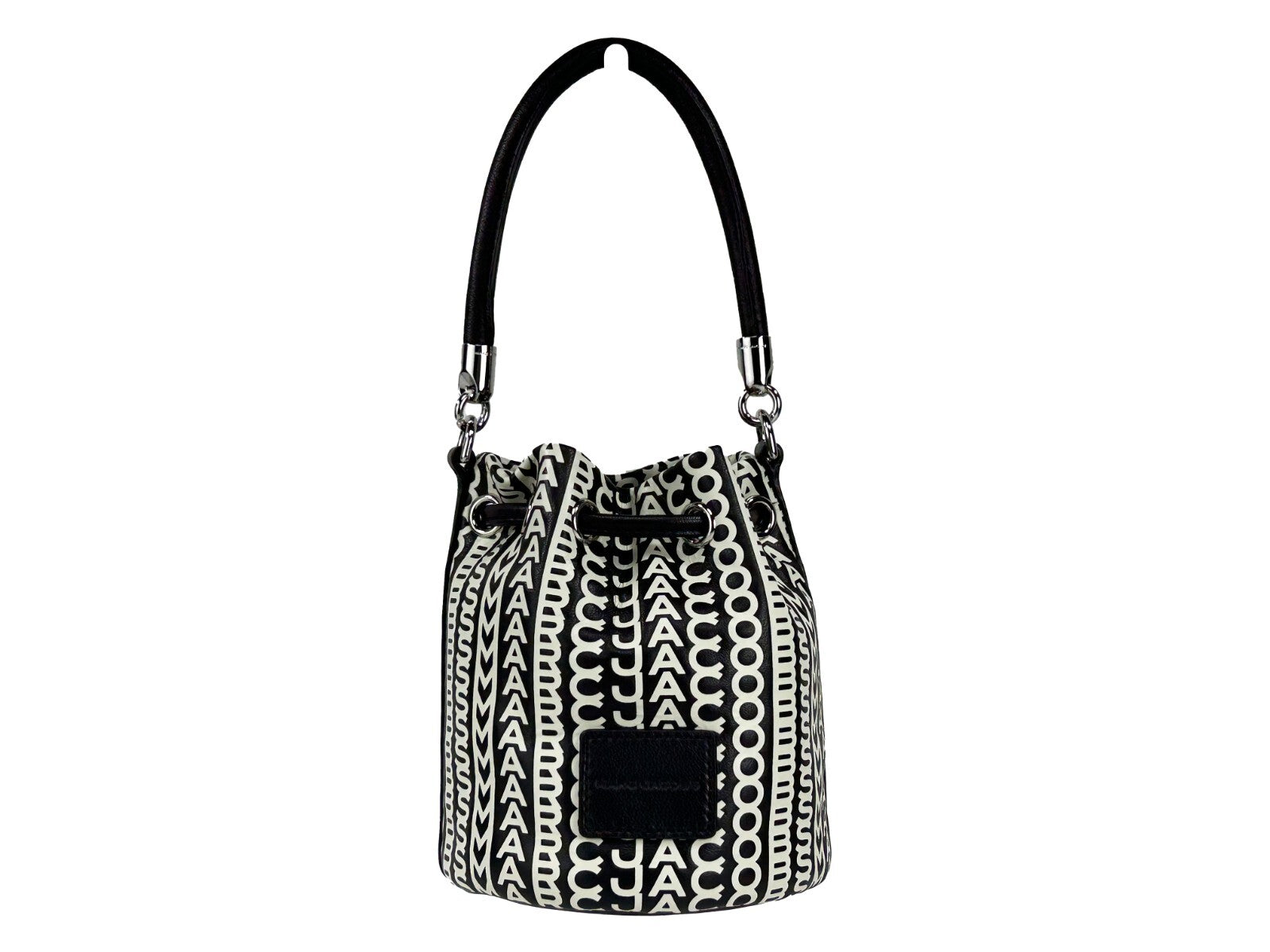 Mini Crossbody Bucket Handbag by Marc Jacobs for women in leather silver & monogram showcases a versatile sophistication silhouette, featuring a secure drawstring, versatile sophistication , and versatile crossbody-strap, adjustable-strap & detachable-strap for a versatile sophistication finish.