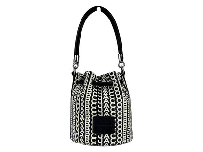 Mini Crossbody Bucket Handbag by Marc Jacobs for women in leather silver & monogram showcases a versatile sophistication silhouette, featuring a secure drawstring, versatile sophistication , and versatile crossbody-strap, adjustable-strap & detachable-strap for a versatile sophistication finish.